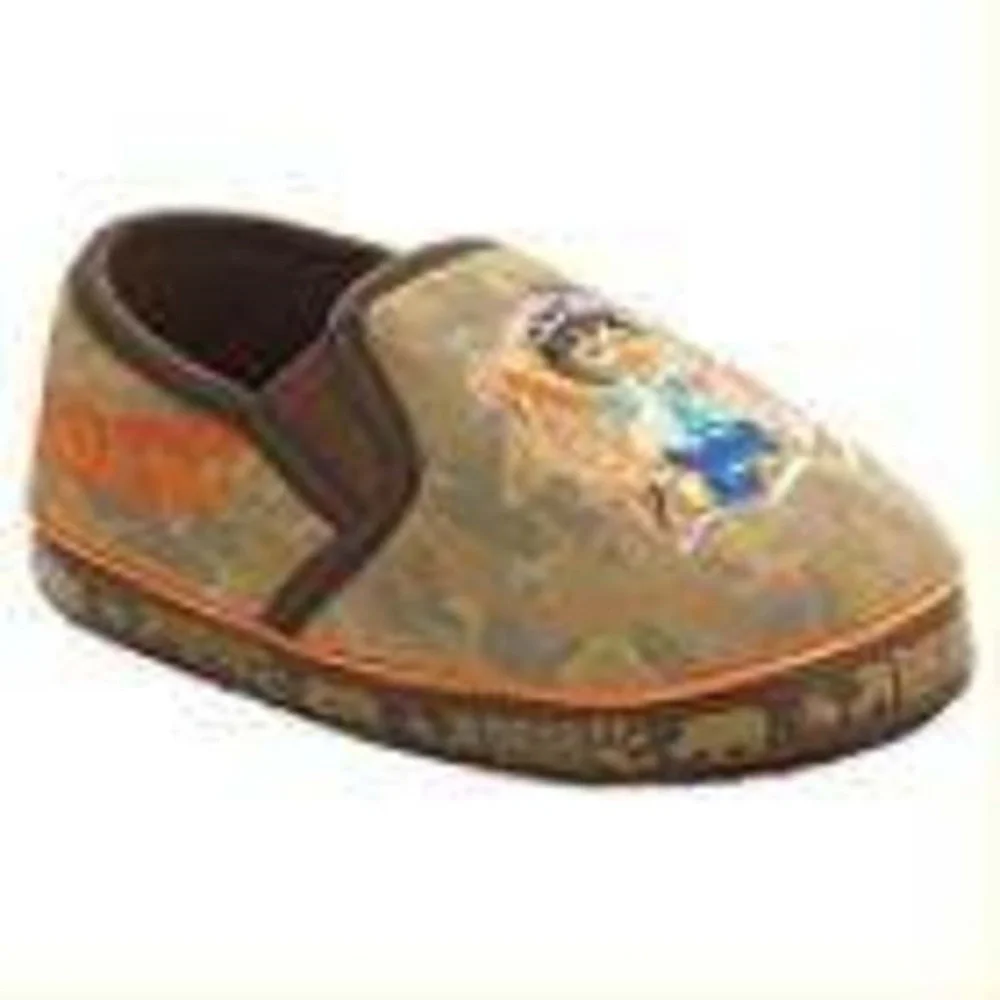 Toddler Go Diego Go Slippers 5/6 Brown Terry Slip On Non Slip Bottoms Nick Jr.